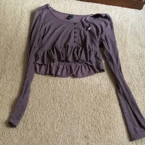 Purple long sleeve crop